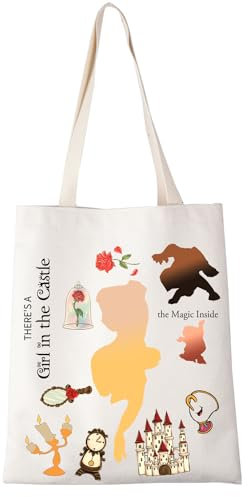 XYANFA Beelle and Beast Tragetasche mit Beelle und Biest, Geschenk für Liebhaber von Beelle und Biest, Handtasche, Mädchen im Schloss