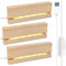 Led Sockel, 3 Stück LED Lichter Display Basis, Led Lichtsockel, Led Sockel Holz, Desktop LED Leuchten Sockel, Led Display Basis, Holz Beleuchtete USB-Lichtsockel, Rechteckig Holzsockel Display Ständer