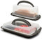Hausfelder Kuchentransportboxen 2er Set, Vorteilspack - 1x rechteckig für Blechkuchen, 1x rechteckig für Kastenkuchen