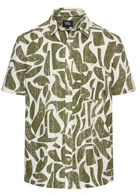 camel active Herren Kurzarm-Hemd aus Piqué-Baumwolle