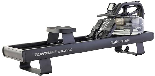 Tunturi Platinum RW30 Rudertrainer - Rudergerät mit 4 Widerstandsstufen - Herzfrequenzmesser - Wasserwiderstand - Rudergerät für Zuhause