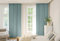 Dsnyu Vorhang XXL, Gardinen Schlafzimmer Blau Volltonfarbe Polyester Vorhänge Dekorativ für Fenster 2er Set 137x274cm BxH
