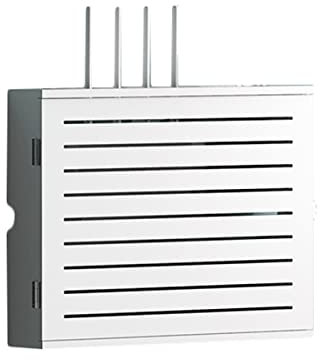 Boîte de rangement en bois pour routeur sans fil - Étagère murale pour décodeur multimédia - Couverture décorative - Grande prise de câble optique - Modem optique - Support TV flottant.