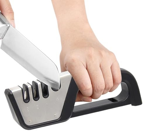 Cutter Sharpener, Manual Scissors Sharpener, Kitchen Tool, Protective Cover, Efficient Ceramic & Sushi Edge Tool, Ideal for Home Use, 9.06 x 2.76 x 1.77 inches