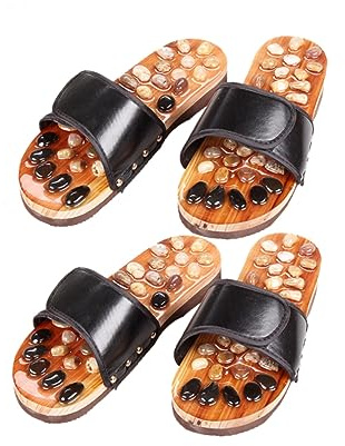Akupunktur Fußmassage Slipper Schuhe Rutschfest Größe 41 Gewebe EVA Schwarz | Akupunktur Sandalen, Fußpflegeschuhe für Damen und Herren, Gewebe EVA, Größe 41, Schwarz
