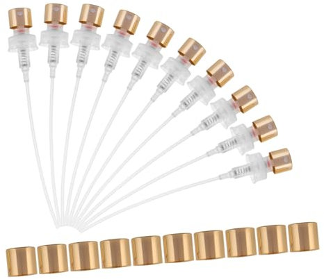 HAKIDZEL 10pcs Perfume Atomizer Spray Pump Nozzle Fine Mist Sprayer for Fragrance Bottles Elegant Design for Travel and Home Use Cap