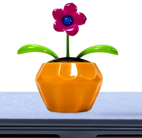 Juguetes solares, flor oscilante alimentada por energía solar, 4.53 x 4.33 x 2.36 pulgadas, decoración de salpicadero de coche bailando, adorno de mesa resistente a la intemperie para sala de estar