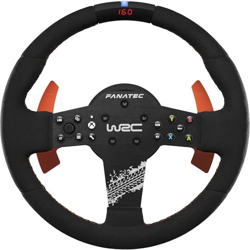 FANATEC CSL Elite Offiziell Lizenziertes WRC Xbox Rallye Sim Racing Lenkrad – Alcantara-Bezug, LED-RevStripe, Abnehmbare Schaltwippen, Plug-and-Play für PC, Xbox Series X|S, Xbox One
