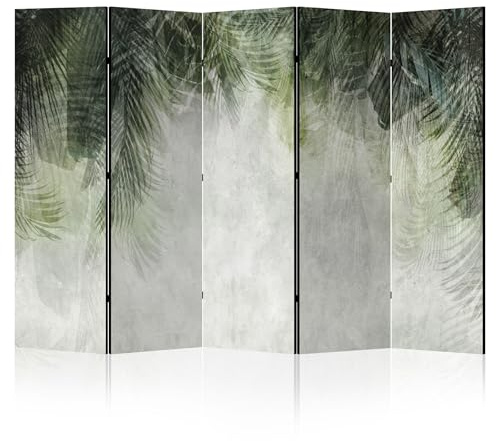 LUMASOUL Paravent Raumteiler Innen beidseitig Bedruckt 225x172 cm Blätter | Vorderseite mit Motiv, neutrale Rückseite, faltbar, freistehend und dekorativ