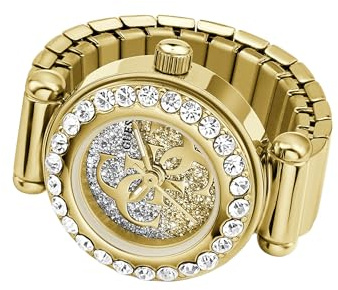 Guess Anna Damen Armbanduhr, Quarz Analog, Edelstahl, 18mm, Edelstahlarmband, Gold, 3 bar, Zifferblattfarbe: Gold/Silber, GW1022L2