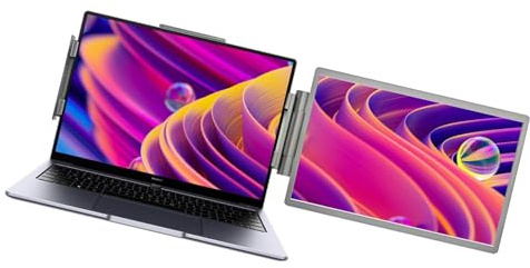 Shurhome Monitor esterno portatile da 14 pollici con una risoluzione di 1920 x 1080, connettività USB C HDTV, supporto regolabile per computer portatile, monitor portatile