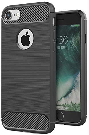 betterfon Hülle Kompatibel mit Apple iPhone 7 | Handyhülle für iPhone 7 | Carbon Handy Tasche | Schwarz