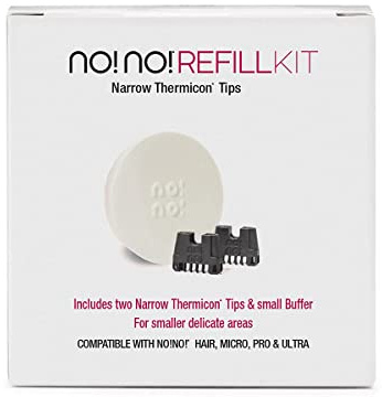 no!no! Thermicon Nachfüllpack mit schmaler Spitze – Haarentfernung für Frauen – makellose Ersatzköpfe zur Befestigung am Gerät für ein glattes, haarloses Gesicht, Achselhöhlen und Bikinizone
