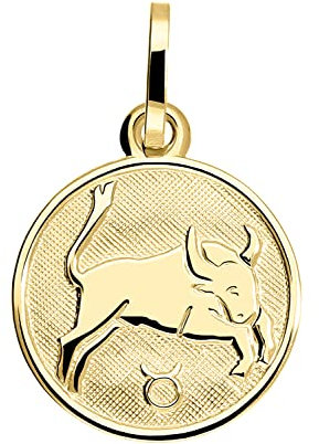 My Gold Damen Kinder Anhänger Sternzeichen Stier Gold 333 (Ohne Kette) Gelbgold (8 Karat) Ø 12mm Rund Tierkreiszeichen Zodiac round A-06017-G303-Sti