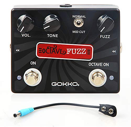 GOKKO OCTAVE FUZZ GK-31 – Octave-Up-Fuzz-Gitarreneffektpedal mit Mid-Cut-Schalter und True Bypass – Robustes Gehäuse aus Aluminiumlegierung