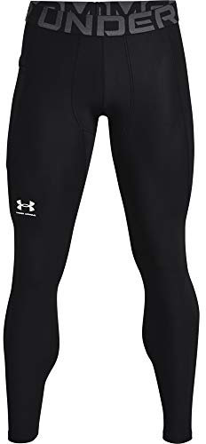Under Armour Men's Heatgear Armour Leggings, Small, 1361586, Black// White (001)
