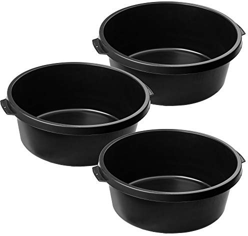 KADAX Mörtelwanne, Baueimer, Mörtelkübel mit Griffen, Mörteleimer aus Kunststoff, runder Eimer für Baustelle, Garten, Stabiler Wassereimer, Zementeimer, Putzeimer (3, 14 L)