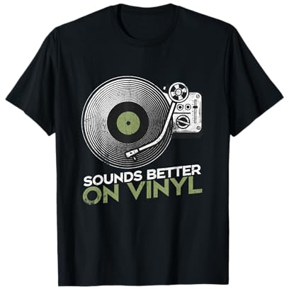 Sounds Better On Vinyl Retro Plattenspieler Plattenspieler T-Shirt