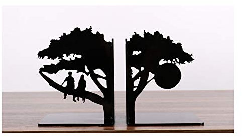 Panalaka Kreative Bookends Heavy Duty Metall Buch Ends Schreibtisch Ständer Bookend Halter Büro Schulbedarf Hauptdekoration Geschenk (Color : Black)