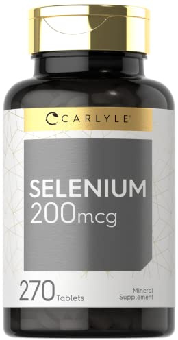 Carlyle Selenium Supplement | 200 mcg | 270 Tablets | Vegetarian, Non-GMO, and Gluten Free Formula