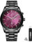 BOSCK Orologi Uomo, orologi da polso da uomo sportivi di moda con acciaio inossidabile, orologio da polso al quarzo analogico viola impermeabile da 30 m per uomo(viola)