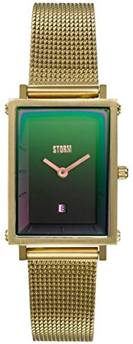 STORM London Issimo Lazer Blue, Damenuhr, Edelstahlgehäuse, Mesh Armband, Analoguhr, 3 bar Wasserdicht, Viereckig, Datumsfunktion
