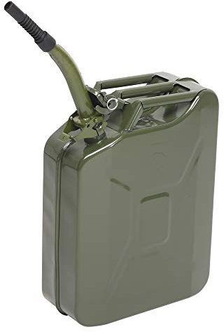 Bonnlo 20 Litres Fuel Oil Storage Can Petrol Diesel Tank with Spout, 0.6 mm Body Thickness (Green)