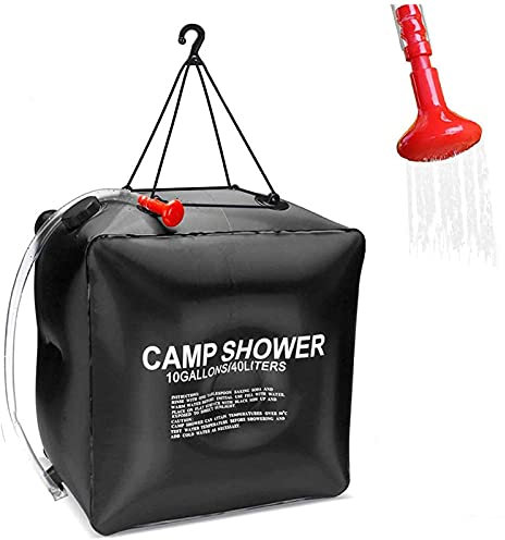 Solardusche Outdoor, 40L Campingdusche Solar Wassersack Heizung Camping Dusche Tasche Mit Duschkopf, Gartendusche Pooldusche Warmwasser Shower, Outdoor Camping
