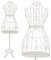 PrimoLiving Metall Schneiderpuppe Mila in Antik-Weiß mit Stauraumfach - Vintage Kleiderpuppe - ideal als weibliche Schaufensterpuppe oder Kleiderständer - P-14158