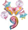 DIWULI Schmetterling Luftballons 9 Jahre - Zahl Geburtstag