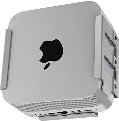 JEMACHE Heat Dissipation Design Anti-Scratch Inner Aluminum Under Desk, Wall, Vesa Mount for Mac Studio M4 M3 M2 M1 Max/Ultra (Silver)