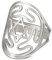 kkjoy Davidstern-Ring aus Edelstahl, durchbrochener Sechs-Krümmer mit Stern, verstellbar, offene Fingerringe, Modeschmuck Geschenk für Damen und Herren