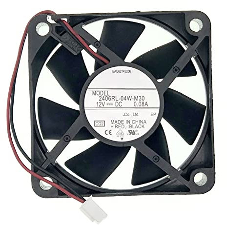 LEYEYDOJX New Cooling Fan for 2406RL-04W-M30 DC 12V 0.08A 60mm 6015 Size: 60x60x15mm, 2-Wire Silent Cooling Fan.
