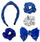 Harry Potter Haarschmuck für Mädchen, Ravenclaw Design, Inklusive Haargummis, Schleifenclip und Stirnband, Hogwarts Geschenk | Blau