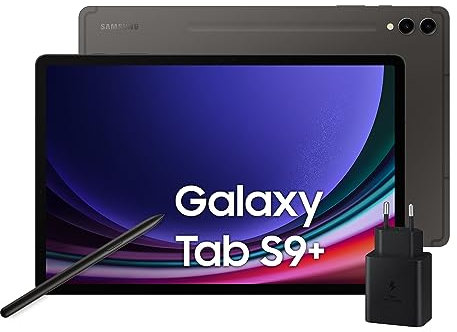 SAMSUNG Galaxy Tab S9+, Pantalla 12.4 Dynamic AMOLED 2X, Wi-Fi, RAM 12GB, 256GB, 10.090mAh, Snapdragon 8 Gen 2, Android 13, IP68, Graphite, [Versión Italiana] 2023, Cargador 45W Incluido