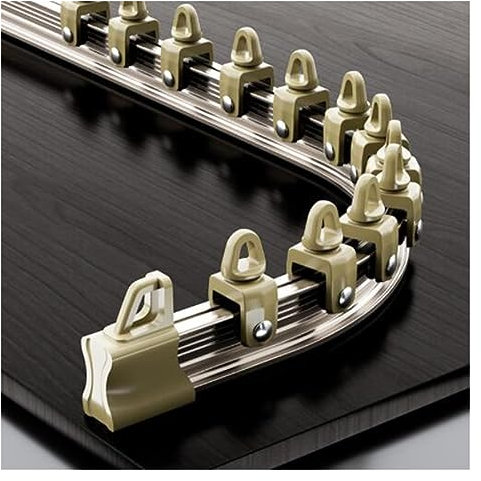 Vorhangschiene Gardinenschiene Vorhangschiene Wandmontage, Vorhangschiene biegbar Home Kommerzielles Erkerfenster Schiene Vorhang System for Raumteiler Duschvorhänge Wohnmobil ( Color : Gold , Size