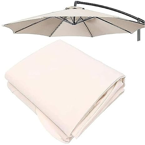 Toile De Rechange pour Parasol Déporté Toile De Parasol Ronde Toile De Remplacement pour Parasol de Jardin Exterieur(Beige,2.7m/6-Ribs)