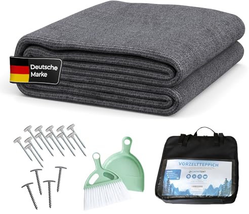 Capritent Vorzeltteppich 250x300cm – Wetterfester Camping Teppich aus 290g/m² HDPE – Robuster Zeltteppich mit fastdry Technologie – Campingteppich für Wohnwagen & Markisen – Ideal als Camping Boden