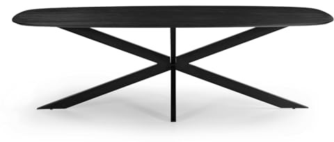 Giga Meubel Esstisch oval - Schwarz - 180cm - Esstisch Jordan