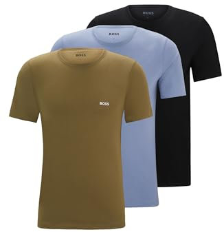 BOSS Hommes TShirtRN 3P Classic Lot de Trois t-Shirts en Coton à Logo brodé