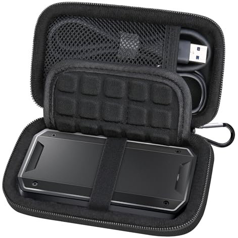 Lacdo Étui Disque Dur Externe Housse de Protection pour SanDisk Professional PRO-G40 SSD 1TB 2TB 4TB USB-C Extreme Portable Disques SSD Externes EVA Antichoc Étanche Pochette, Nior+Nior
