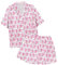 Summer Pajamas for Girls 2 Piece Pajama Set Y2k Trendy Roller Dupes Rabbit Preppy Short Sleeve Pajama (Pink,6-7 Years)