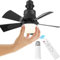 Umikk Deckenventilator mit Beleuchtung, 40W E27 Dimmbar LED Lampe mit Ventilator und Verlängerungsrohr, Mit Timing-Funktion (40W schwarz + große Fernbedienung + Verlängerungsrohr)