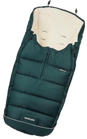 Gesslein Fußsack Igloo, Babyfußsack (mitwachsend & rutschsicher, geschützter Kopfbereich, pflegeleichter Fußsack Kinderwagen), smaragd