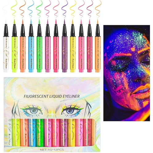 Bunter, flüssiger Eyeliner, wasserfest, fluoreszierender Eyeliner mit