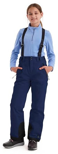 killtec Mädchen Skihose mit abzippbarem Latz und Kantenschutz Girls Skihose 242, dunkelnavy, 152, 43402-000