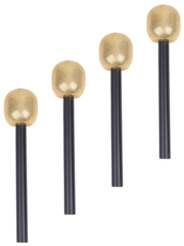JOINPAYA 4 Uds Micrófono Dorado Simulado Micrófono De Juguete para Niños Micrófono Amplificador De Juguete Micrófono De Juguete para Niños Juguete De Karaoke 4 Micrófonos De Juguete