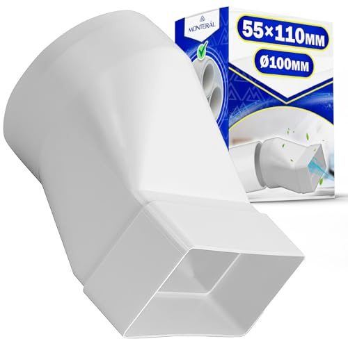 Übergangsmuffe von Rundem Rohr Ø 100 mm auf Rechteckiges Rohr 55x110 mm aus Kunststoff - Garantie 10 Jahre - MONTERAL | 10 Jahre Garantie: MONTERAL