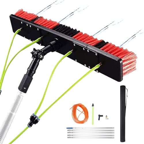 LYDBMYT Telescopic Water Fed Window Cleaning Pole with 55cm Brush Head Extendable Window Cleaning Kit Adjustable Solar Panel Cleaning Brush and Pole Conservatory Roof Cleaner Washing Equipment