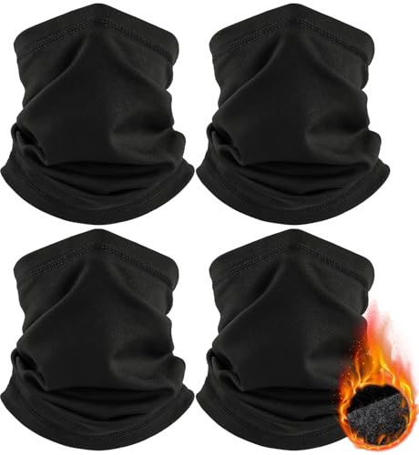 HEGGCOOE 4 Stück Schlauchschal Herren und Damen,Winddicht Warm Winter Loop Schal Halswärmer Halstuch Ski Maske für Outdoor Skifahren Motorrad Laufen Radfahren Fahrrad
